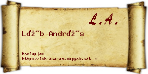 Löb András névjegykártya